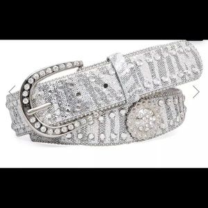 BKE Rhinestone Zebra belt - size M